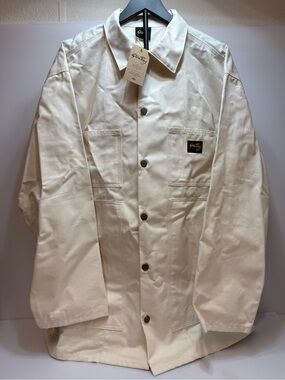 Stan Ray Shop Jacket Mens White Ivory Chore Natural Drill Workwear USA NWT 2XL
